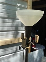 Vtg Milk Glass Shade Floor Lamp