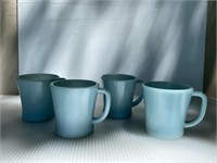 Vintage FireKing Blue Delphite D Cups (4)