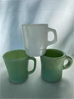 Vintage FireKing Jadeite D Cup & Mug White Cup