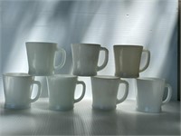 Vintage FireKing D-Cups (7) white