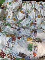 Wedding Ring Hand Stitched Full Size Quilt