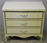 French provincial three drawer bachelors chest