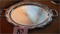 SILVER PLATED OVAL SERVING TRAY