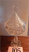 CRYSTAL PEDESTAL  COVERED COMPOTE