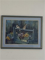 Needlework Violets Matted signed JCP 19”x15”