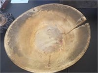 Antique Dough Bowl  has crack 14” diameter