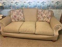 Beige Sleeper Sofa 
Missing Back Cushions