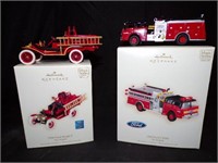 HALLMARK ORNAMENTS FIRE ENGINES