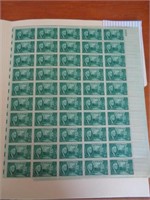 1945 UNCUT SHEET OF 1 CENT STAMPS US