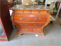 LOUIS VX STYLE MARBLE TOP CHEST