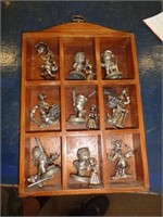 PEWTER FIGURINES AND DISPLAY