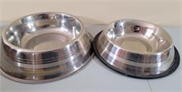 Stainless steel no tip dog bowls 9" & 8"
