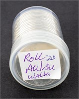 Coin  Roll of 20 Walking Liberty's Halves, AU-BU