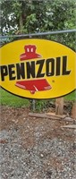 Large Plastic Pennzoil Sign 81" x 46"