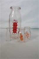 4 Pcs Mini Glass Milk Bottles