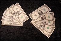 11 Pcs 1963 A US $1 Bank Notes