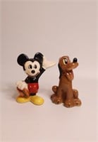 Porcelain Mickey & Pluto Figurines