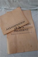 2 Pcs JFK Assassination Newspaper Reprints