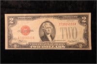 1928 D US $2 Red Seal Bank Note