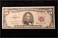 1963 US $5 Red Seal Bank Note