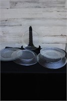 8 Pcs Netted Pattern Glass Plates