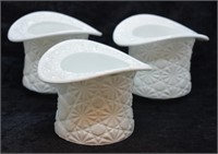 3 pcs. Vintage Milkglass Top Hats