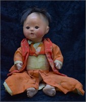 Antique Japanese Compostie Baby Doll w/ Orig. Robe
