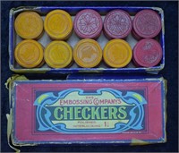 Antique Embossing Co. Checkers w/ Orig. Box