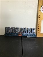 Hyde park beer wood display piece
