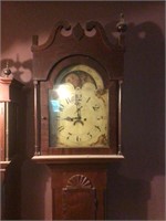 Large early grandfather clock