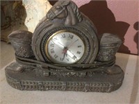 Vintage mantle clock with cowboy boots