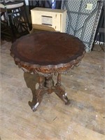 Vintage carved drum table