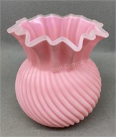 Welz Pink Satin Swirl Vase 7”