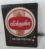 Schaefer Beer Advertising Sign. Measures 20.5" T x