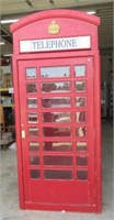 Antique Telephone Wood Booth Has Three Beveled