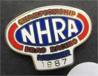 NHRA 1987 Championship Drag Racing Member Pin.