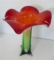 Art Glass Vase. Measures 15" T.