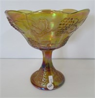 Carnival Glass Compote. Measures 8.5" Tall.