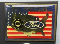 Ford Buy American Flag UAW Pin.