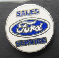 Ford Sales Service White and Blue Pin.