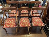6 BEAUTIFUL ANTIQUE CHAIRS - ONE CAPTAIN