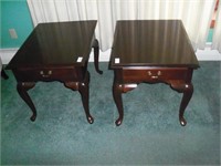 Pair Of Modern Cherry Finish End Stands