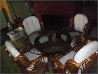 Palm Springs Raton Glass Top Table W/4 Chairs