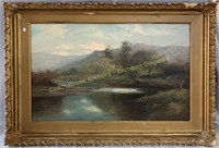 Oil on canvas attributed to Hudson River School