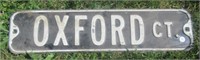 Oxford Court Street Sign. Measures: 6" T x 24" W.