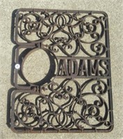 Adam's Cast Iron Stove Part. Patent July 21,