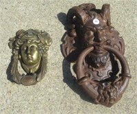 (2) Cast Iron Door Knockers Measure: 14" T x