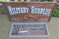 Butcher Knives Sign Measures: 13.75" T x 33" W