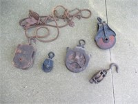 Wood and Cast Barn Pulleys. Includes: Star,