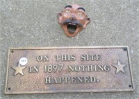 "On This Site in 1897 Nothing Happened" Plaque